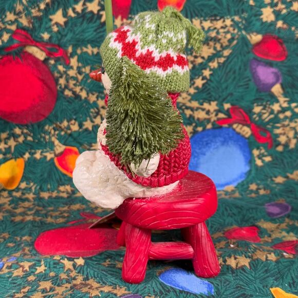Dept 56 Billy Buttons Snowman With Tree Card Holder 2001 Super Rare with Box - Picture 11 of 16